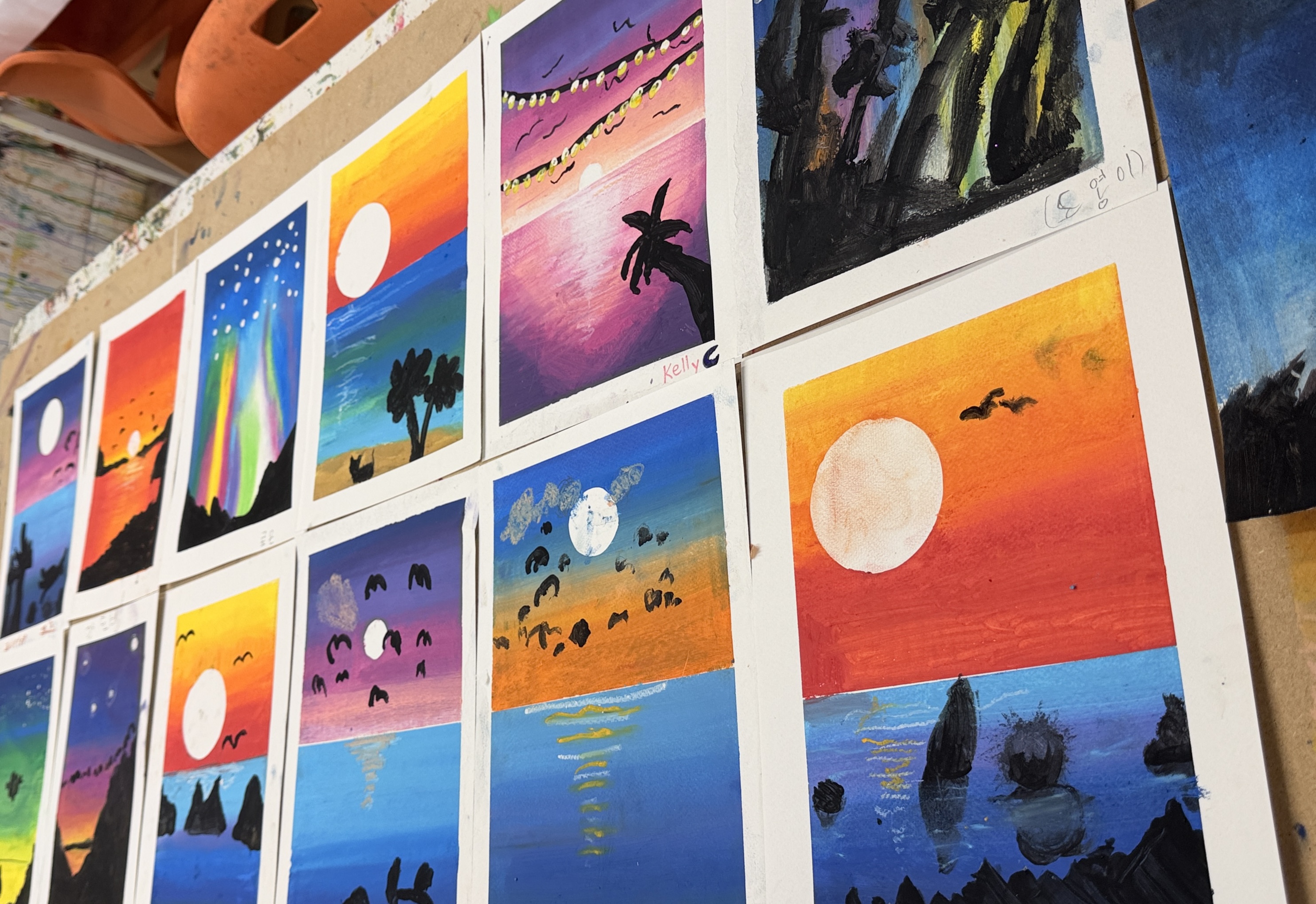 Oil pastel dream landscape art activity